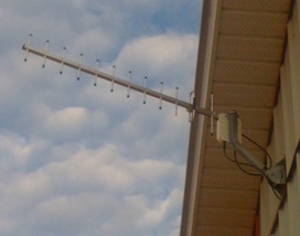 Yagi antenna installed on the roof